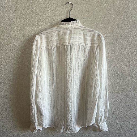NWT Madewell Ruffled Button-Up Top White Women’s Large - Picture 10 of 12